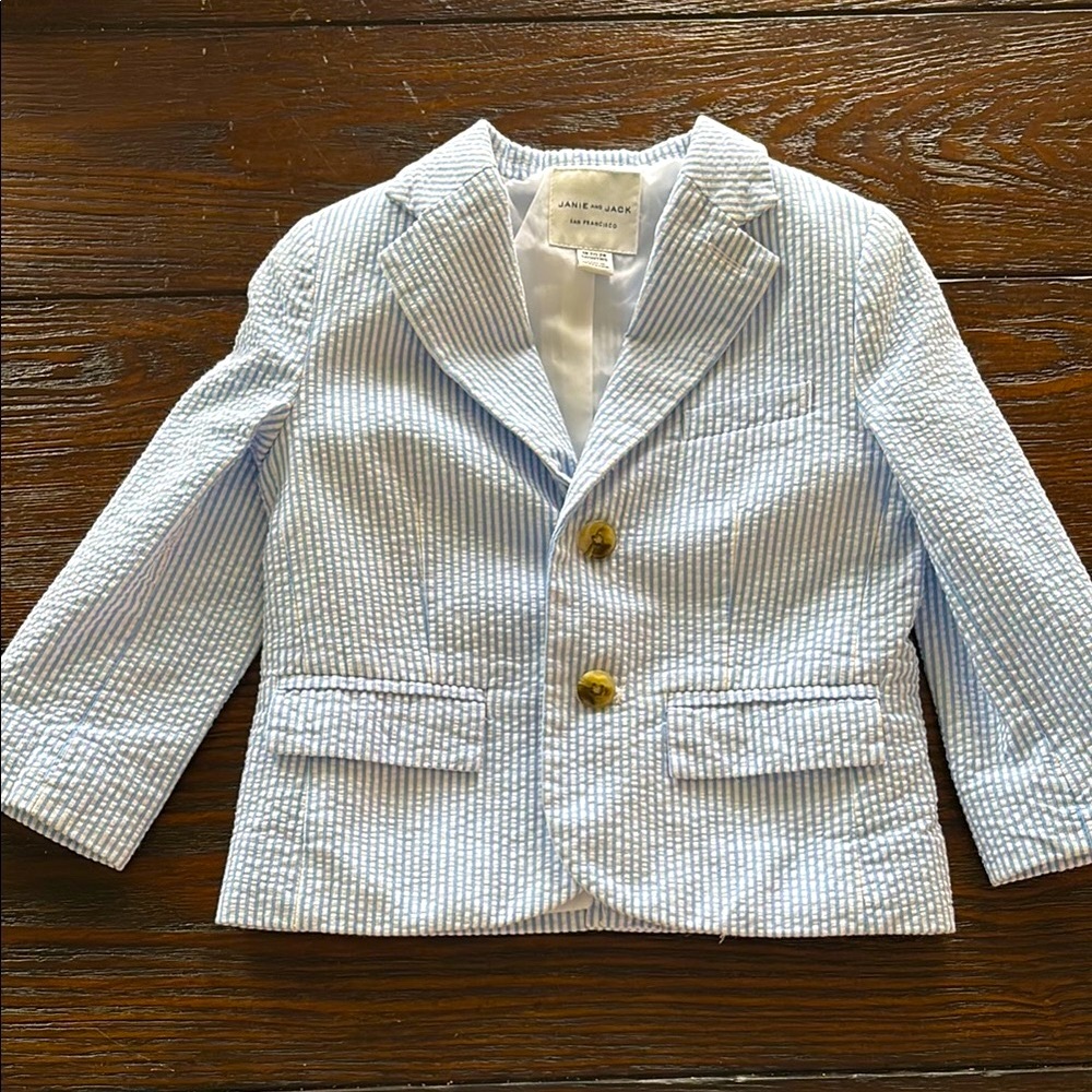Seersucker Striped Toddler Blazer